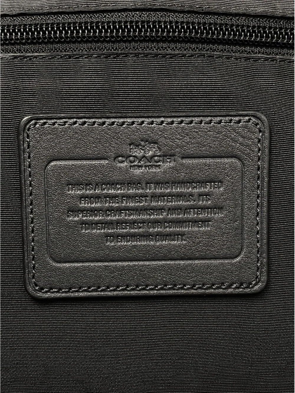Coach Men’s Navy Signature Coated Canvas Leather Backpack